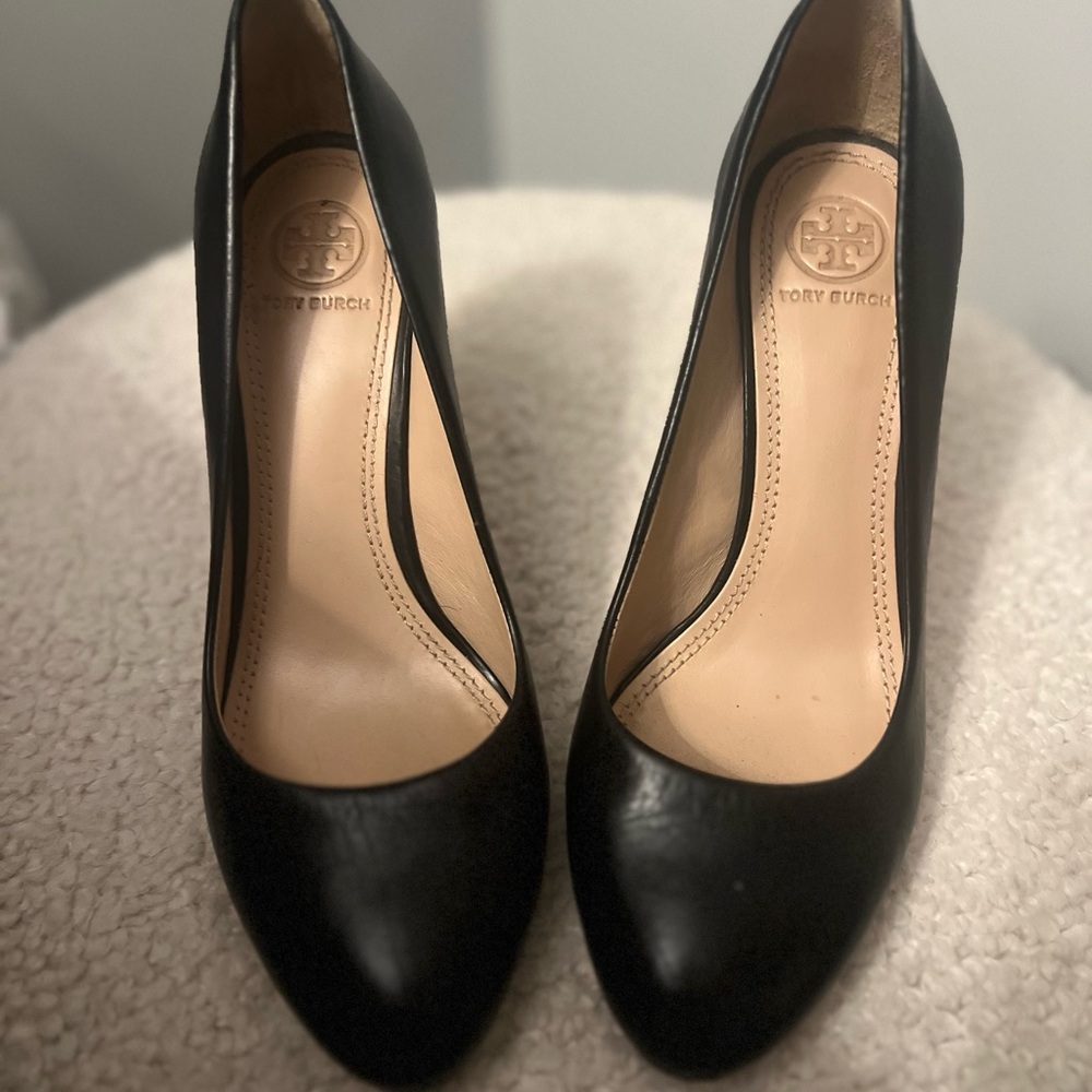 Tory Burch Black Leather Heels